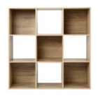 Home Garden Direct Jane - 3X3 Bookcase - Cube Storage Boxes (oak)