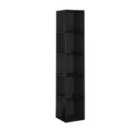 Decortie Corner Bookshelf Unit 31.4X158.9Cm Wall-mounted Bookcase, Particleboard, Black