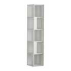 Decortie Corner Bookshelf Unit 31.4X158.9Cm Wall-mounted Bookcase, Particleboard, White
