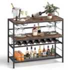 Costway 104 CM Wine Rack with 4 Glass Holders-Rustic Brown