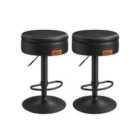 Vasagle Ekho 360° Swivel and Height Adjustable Barstool With Storage - Ink Black