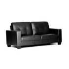 Leigh Bonded and Faux Leather 3 Seater Sofa Black