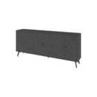 Decortie Sideboard Large 181X77.4Cm 6 Door Storage Cabinet Particleboard Anthracite Grey