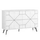 Decortie Sideboard 123X77.4Cm 4 Door Storage Cabinet Particleboard White