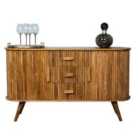Elm Home And Garden Solid Mango Wooden Sideboard Cabinet 3 Drawers
