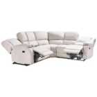 Beliani Corner Fabric Electric Recliner Sofa With Usb Port Light Beige Rokke