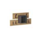 Decortie Wall Mounted Coat Rack 14.8X68X32Cm With 6 Metal Hooks, Oak, Anthracite Grey