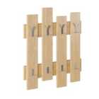Decortie Wall Mounted Coat Rack With 8 Metal Hooks 4X64X81Cm Oak
