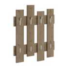 Decortie Wall Mounted Coat Rack With8 Metal Hooks 4X64X81Cm Natural Oak
