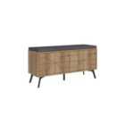 Decortie Shoe Bench Storage 35X107X55Cm Particleboard Dark Oak Effect