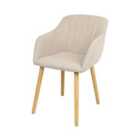 Home Garden Direct Luciano Upholstered Armchair In Premium Textured Linen Beige