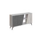 Decortie Sideboard 150Cm 35.6X150X82Cm 3 Particleboard Ancient White,retro Grey