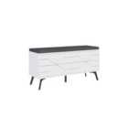 Decortie Shoe Bench Storage 35X107X55Cm Particleboard White