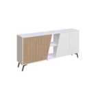 Decortie Sideboard 180Cm 35.6X180X82Cm 4 Particleboard White, Oak
