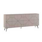 Decortie Sideboard Large 181X77.4Cm 6 Door Storage Cabinet Particleboard Mocha Grey