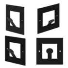 Decortie Wall Mounted Square 3 Metal Hooks 3X8.2X8.2Cm Black