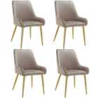 Tectake Avane Dining Chair Taupe Set Of 4