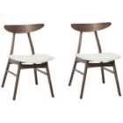 Beliani Set Of 2 Dining Chairs Lynn Wood White