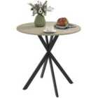 HOMCOM 80cm Round Dining Table, Industrial Kitchen Table with Steel Legs