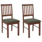 Beliani Set Of 2 Dining Chairs Orono Wood Dark Brown