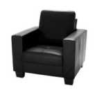Leigh Bonded and Faux Leather Armchair Black