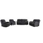 Furniture One Manual Reclining Sofa Collection Sectional Couches Set Grey - 3+2+1+1 Seater Sofa Set