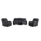 Furniture One Manual Reclining Sofa Collection Sectional Couches Set Grey - 3+1+1 Seater Sofa Set