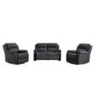 Furniture One Manual Reclining Sofa Collection Sectional Couches Set Grey - 2+1+1 Seater Sofa Set