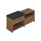 Decortie Shoe Bench Storage 40.5X120.3X51Cm Particleboard Dark Oak Effect