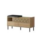 Decortie Shoe Bench Storage 37X111X56.5Cm Particleboard Oak