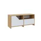 Decortie Shoe Bench Storage 37X105X47Cm Particleboard Oak, White