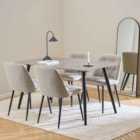 Furniture To Go Wicklow Rectangular Dining Table In Grey/Black 140X75Cm Included 4 Brooke Dining Chairs In Monza Beige