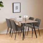Furniture To Go Wicklow Ceramic Dining Table Brown/Black 140X75Cm Included 4 Brooke Dining Chairs In Taupe