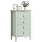 HOMCOM Bedroom Chest of Drawers, Modern 4 Drawer Dresser, Green