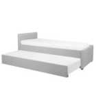 Beliani Trundle Bed Fabric Marmande 80 X 200 Cm Eu Small Single Light Grey