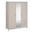 Furniture To Go Madrid Wardrobe With 2 Doors + 1 Mirror Door + 2 Drawers In Cashmere