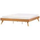 Beliani Bed Without Headboard Berric 180 X 200 Cm Eu Super King Natural Ash Wood