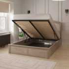 GFW Madrid Double Natural Fabric Ottoman Bed & Bonnel Mattress