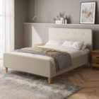 GFW Ashbourne King Ottoman Bed Natural & Bonnel Mattress