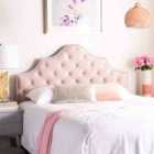Eleganza Home Gemia Pink Plush Small Double 26 Inch Strutted Headboard