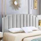 Eleganza Home Rincon Silver Plush King 26 Inch Strutted Headboard