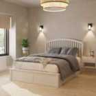 GFW Madrid Double White Wooden Ottoman Bed & Bonnel Mattress