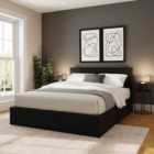 GFW Side Lift King Ottoman Black PU Bed & Bonnel Mattress
