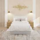 GFW Hollywood King White PU Ottoman Bed & Bonnel Mattress