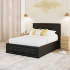 GFW Hollywood King Black PU Ottoman Bed & Pocket Mattress