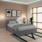 GFW End Lift Small Double Ottoman Grey PU Bed & Pocket Mattress