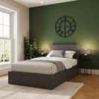 GFW Side Lift Single Ottoman Grey Fabric Bed & Bonnel Mattress