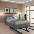 GFW Side Lift Small Double Ottoman Grey PU Bed & Pocket Mattress