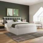 GFW Fusum King Spindle Ottoman White Bed & Bonnel Mattress