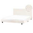 Beliani Bed Boucle Albi 160 X 200 Cm Eu King Size Off-white